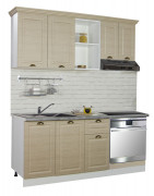 Mobilier bucătărie MDF Set, Square, 180cm, Fag